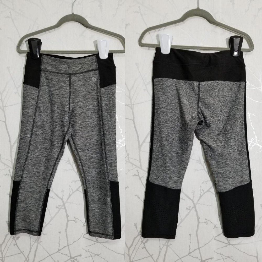 RBX Gray Spacedye Print High Rise Crop Leggings